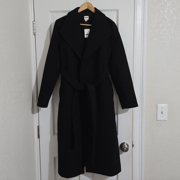 NWT J.Crew Women Black Belted Wool-Blend Coat Size 6 - Picture 3 of 6